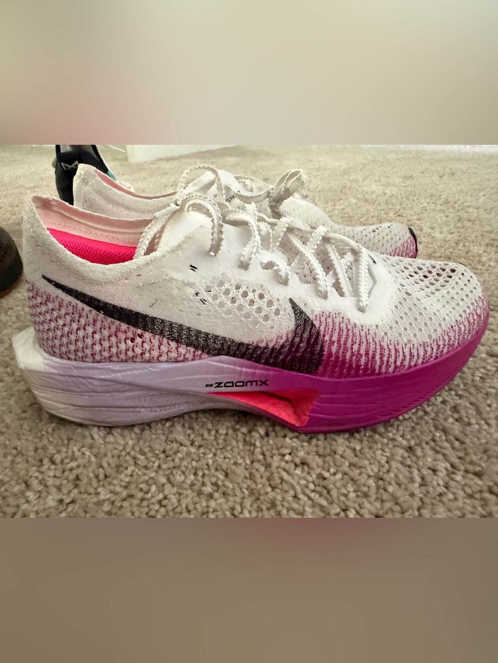 Nike Women's Running Shoes White with Pink Gradient & Black Swoosh